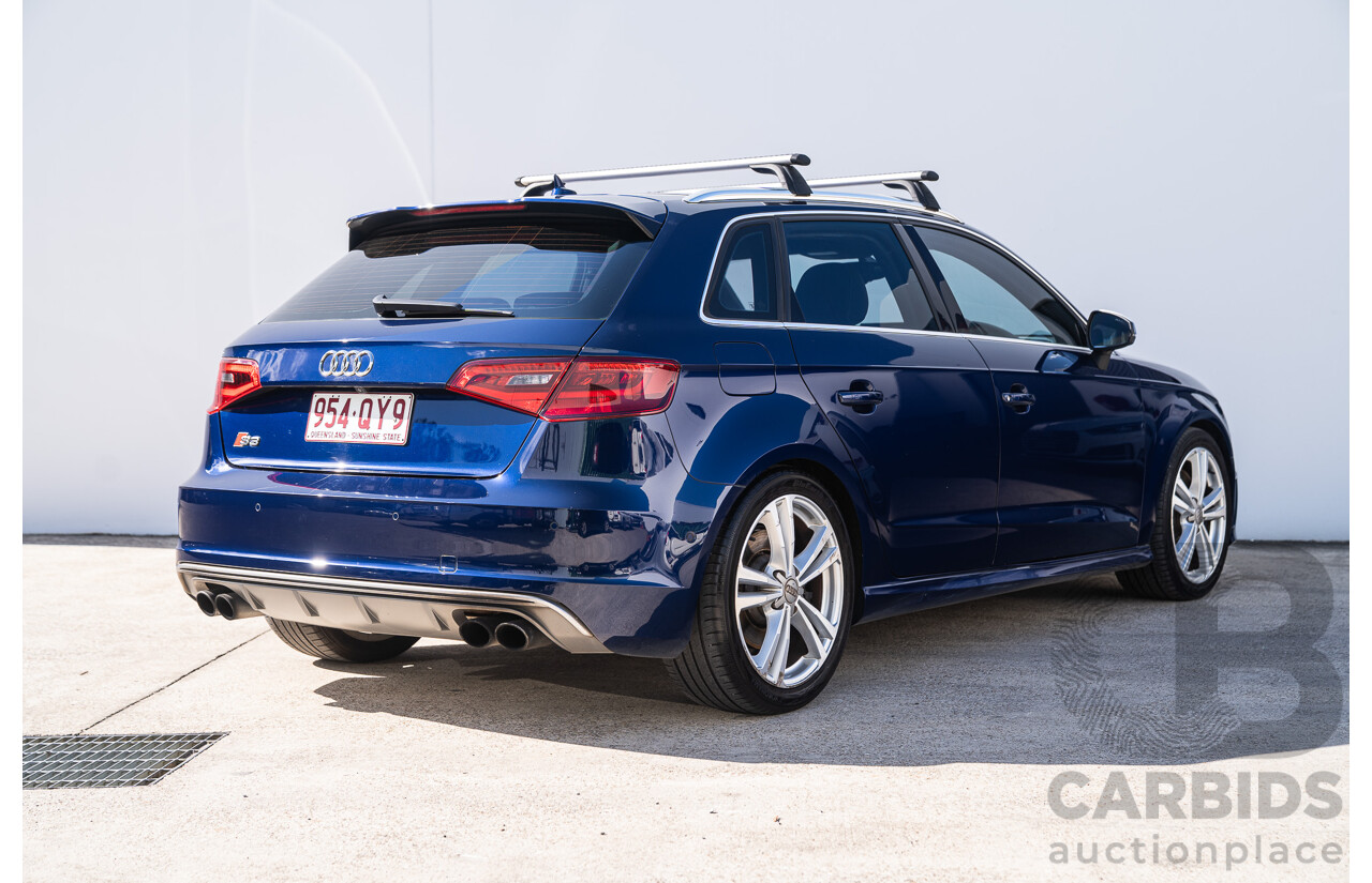 03/2014 Audi S3 Sportback Quattro (AWD) 8V MY14 5d Hatchback Estoril Blue Crystal Turbo 2.0L