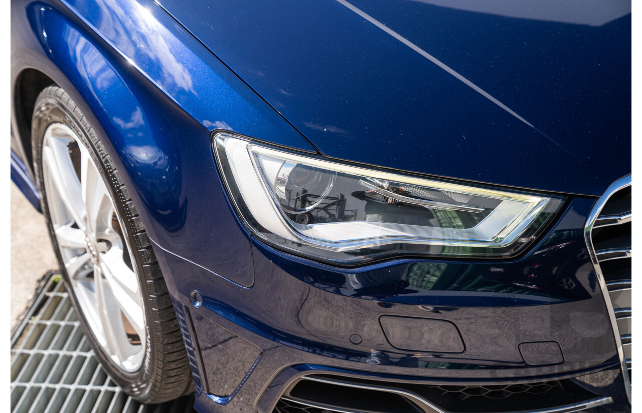 03/2014 Audi S3 Sportback Quattro (AWD) 8V MY14 5d Hatchback Estoril Blue Crystal Turbo 2.0L