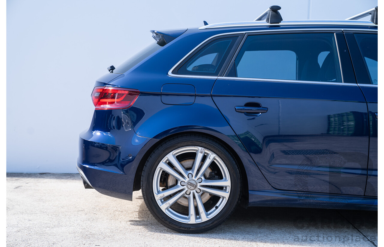 03/2014 Audi S3 Sportback Quattro (AWD) 8V MY14 5d Hatchback Estoril Blue Crystal Turbo 2.0L