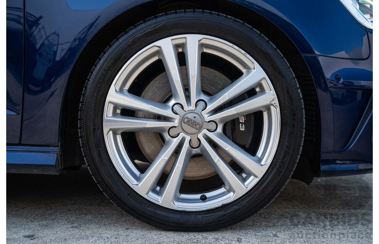 03/2014 Audi S3 Sportback Quattro (AWD) 8V MY14 5d Hatchback Estoril Blue Crystal Turbo 2.0L