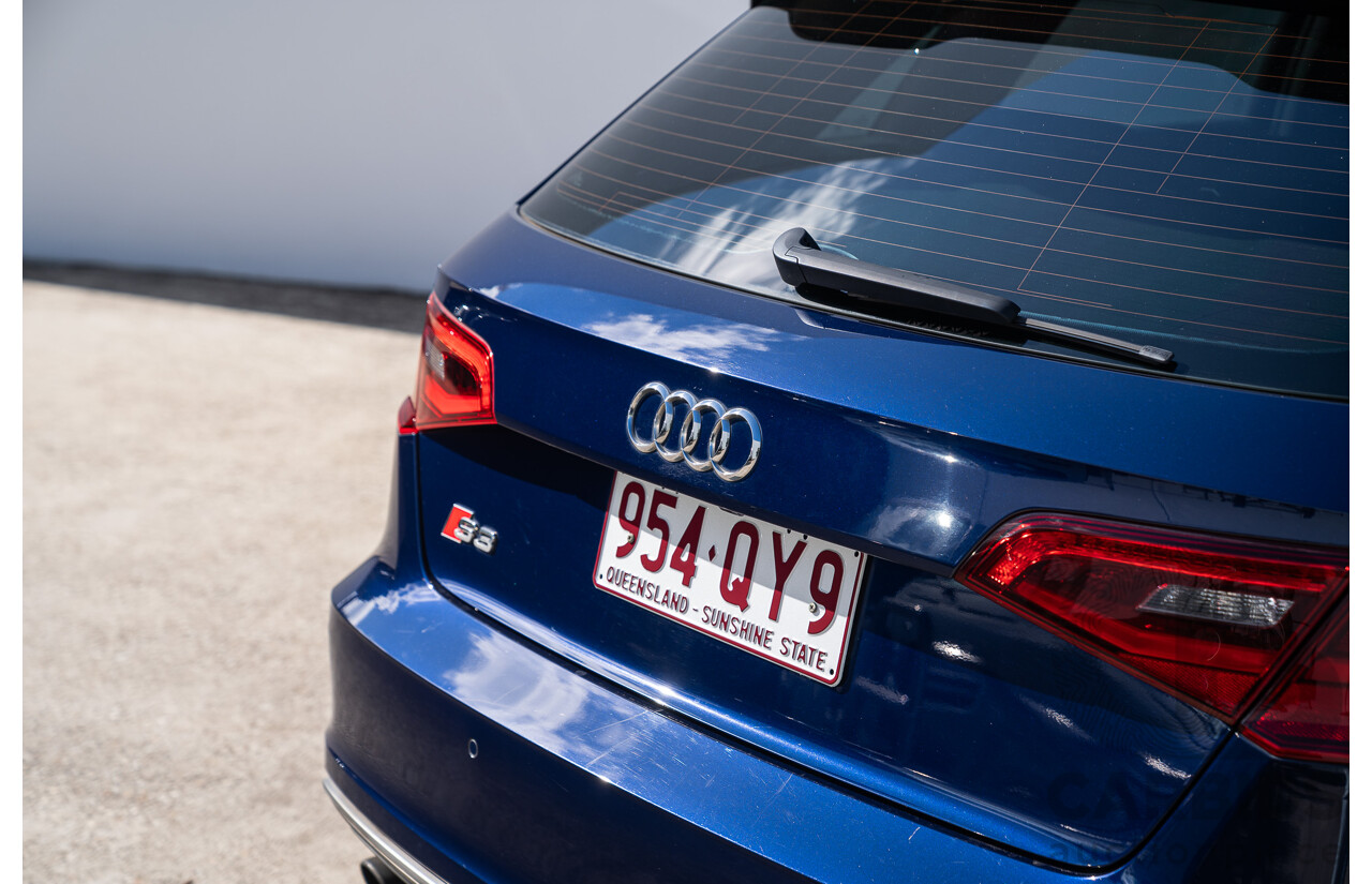 03/2014 Audi S3 Sportback Quattro (AWD) 8V MY14 5d Hatchback Estoril Blue Crystal Turbo 2.0L