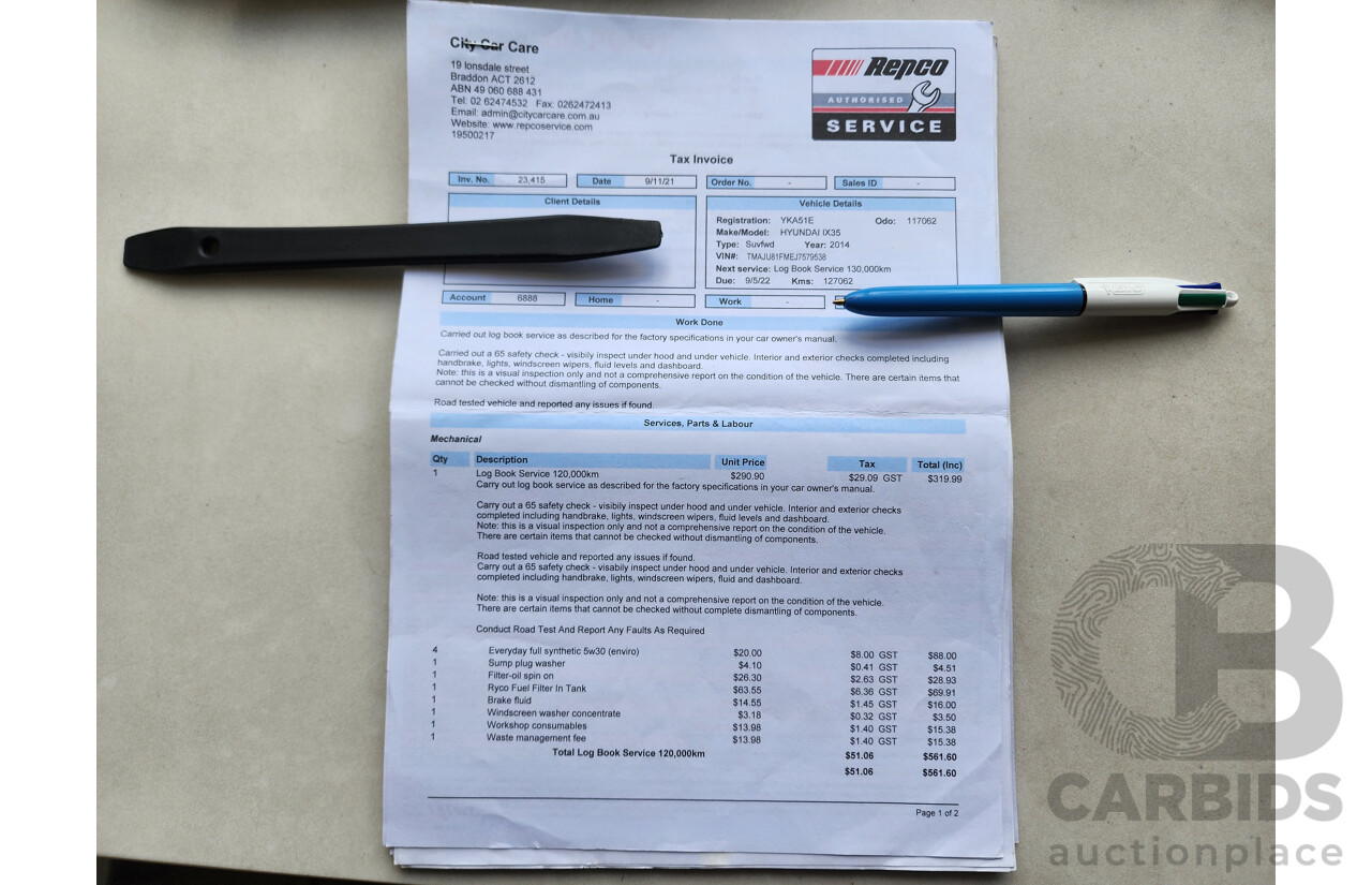 06/2014 Hyundai Ix35 Trophy (fwd) LM SERIES II 4d Wagon White 2.0L