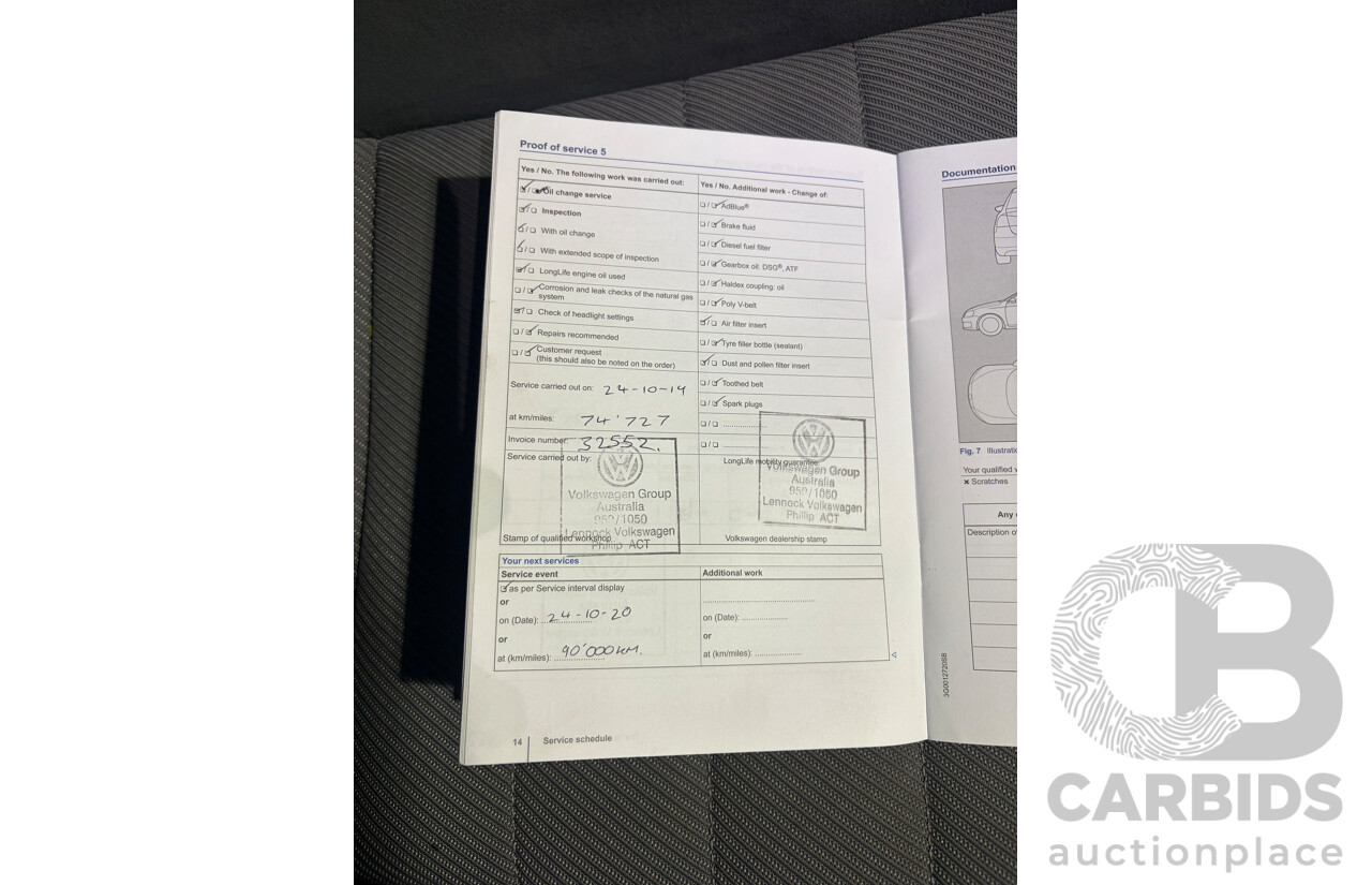 02/2015 Volkswagen Golf 103 TSI Highline AU MY15 5D Hatchback White Turbo 1.4L