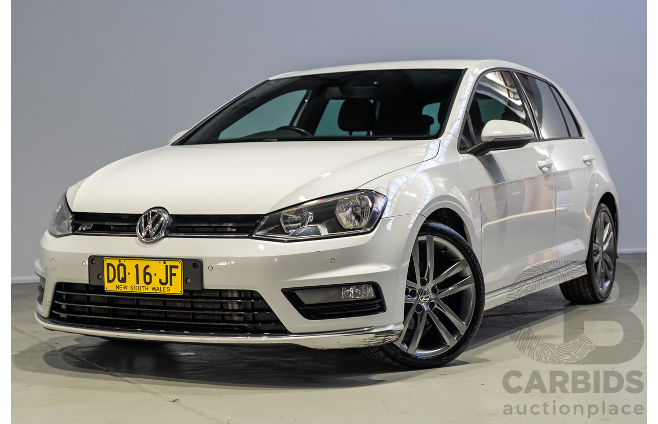 02/2015 Volkswagen Golf 103 TSI Highline AU MY15 5D Hatchback White Turbo 1.4L