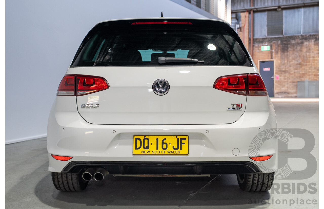 02/2015 Volkswagen Golf 103 TSI Highline AU MY15 5D Hatchback White Turbo 1.4L