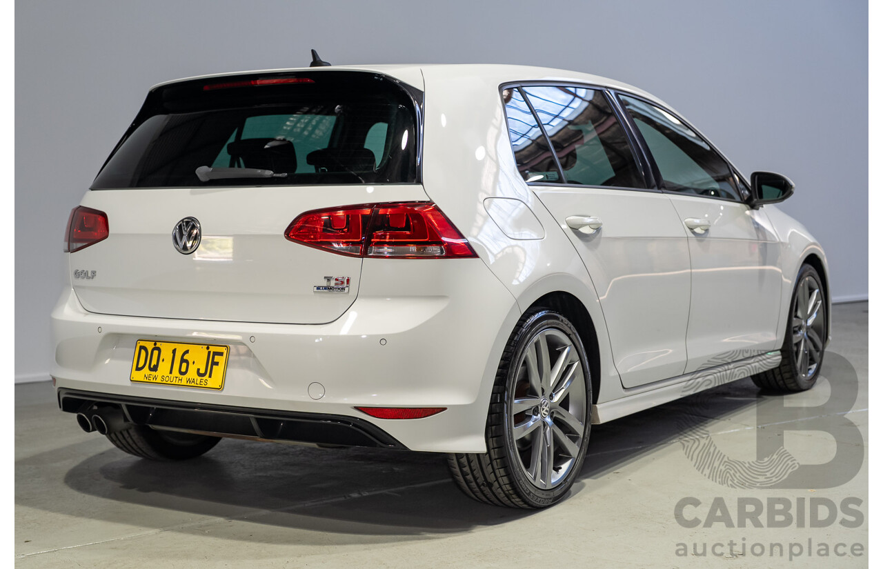 02/2015 Volkswagen Golf 103 TSI Highline AU MY15 5D Hatchback White Turbo 1.4L