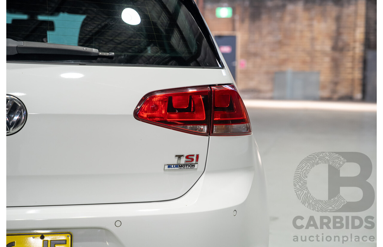 02/2015 Volkswagen Golf 103 TSI Highline AU MY15 5D Hatchback White Turbo 1.4L