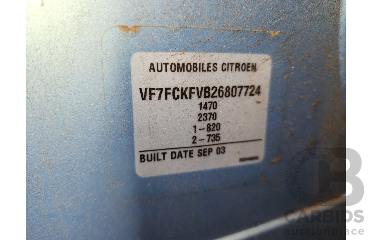 01/2004 Citroen C3 SX  5d Hatchback Blue 1.4L
