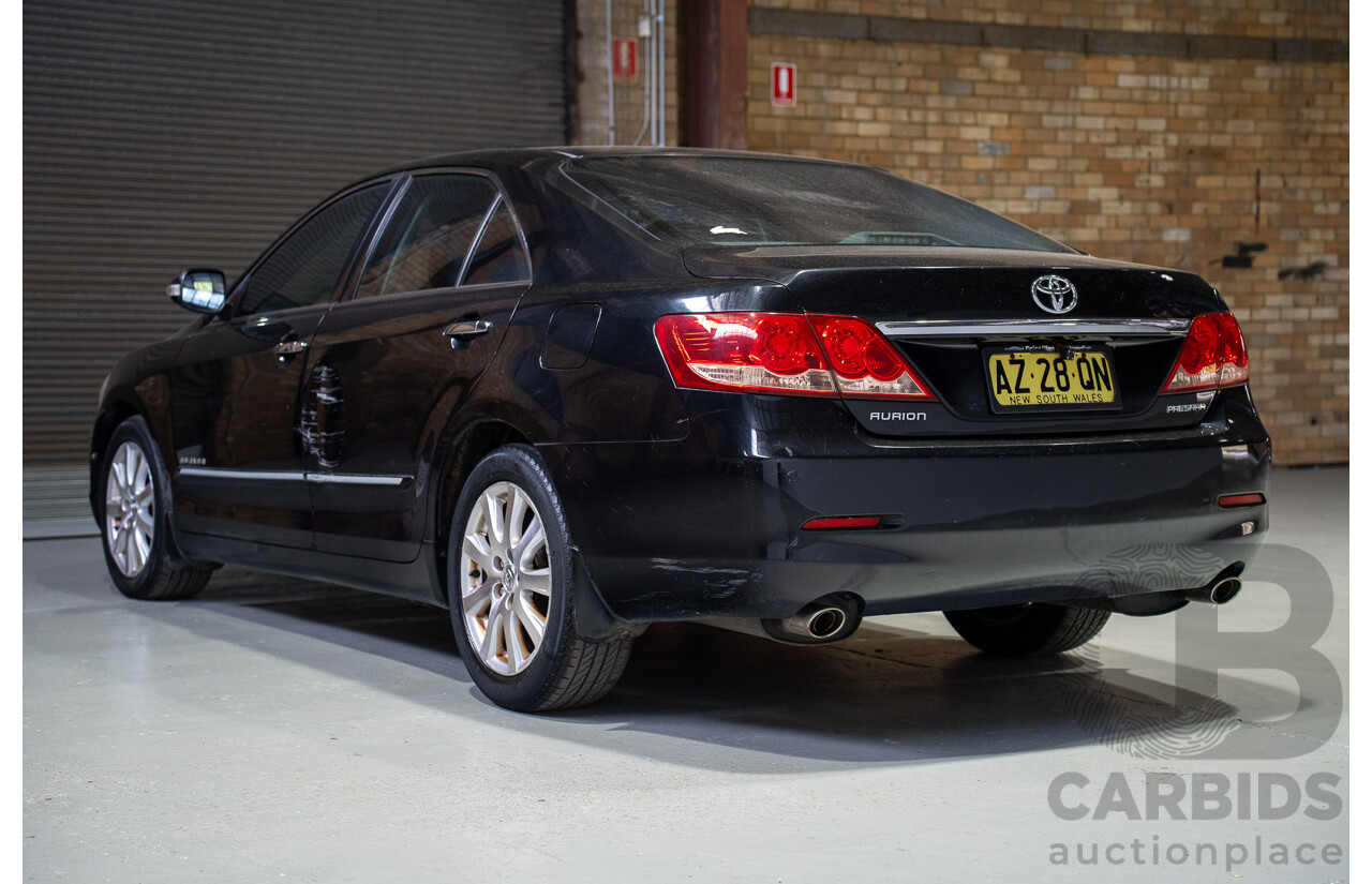 12/2008 Toyota Aurion Presara GSV40R 4D Sedan Black 3.5L