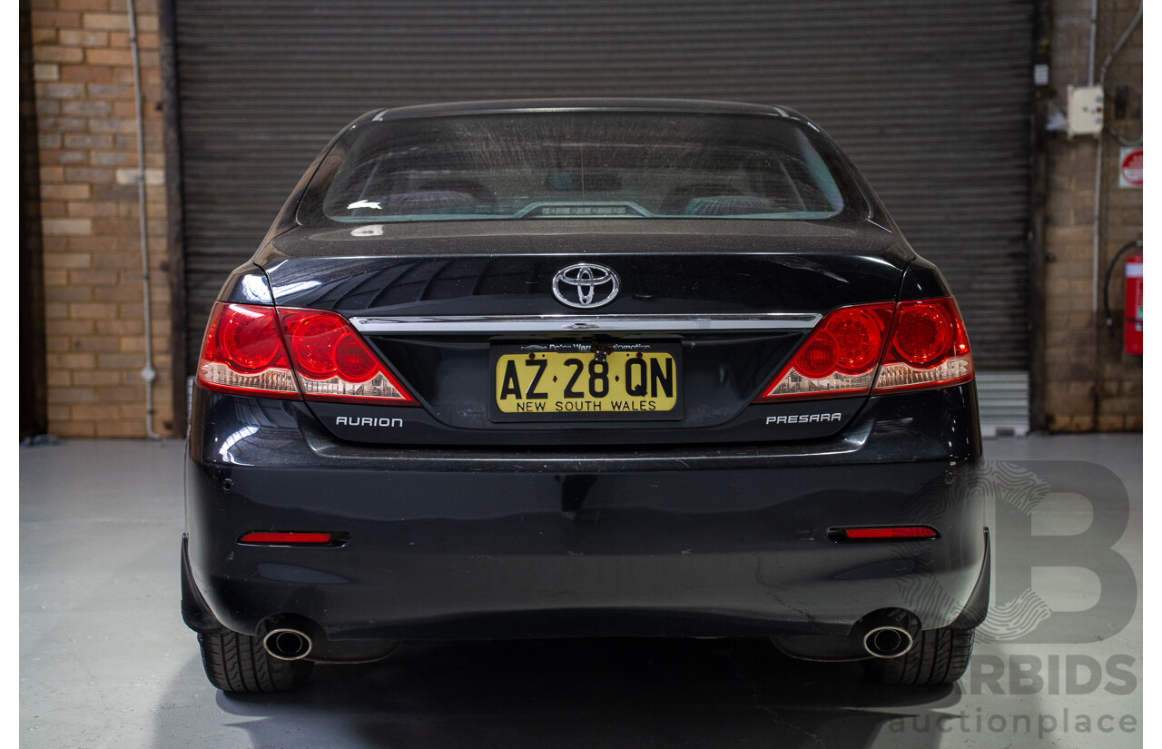 12/2008 Toyota Aurion Presara GSV40R 4D Sedan Black 3.5L