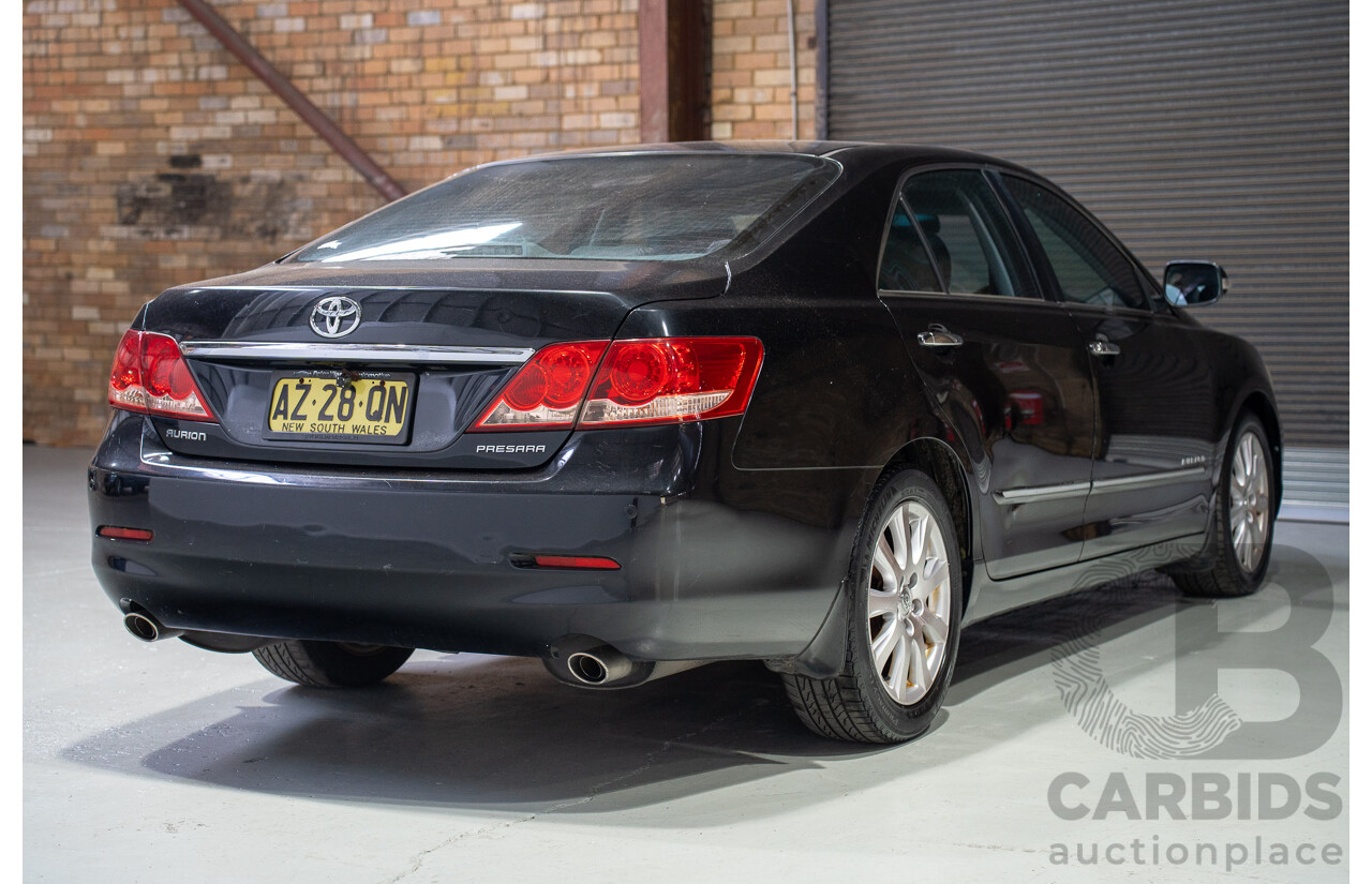 12/2008 Toyota Aurion Presara GSV40R 4D Sedan Black 3.5L