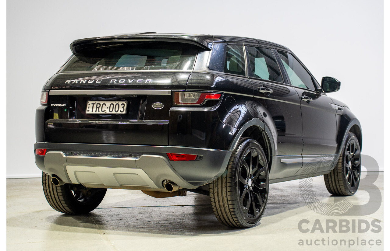 05/2017 Range Rover Evoque TD4 150 SE (AWD) LV MY17 5d Wagon Santorini Black Turbo Diesel 2.0L