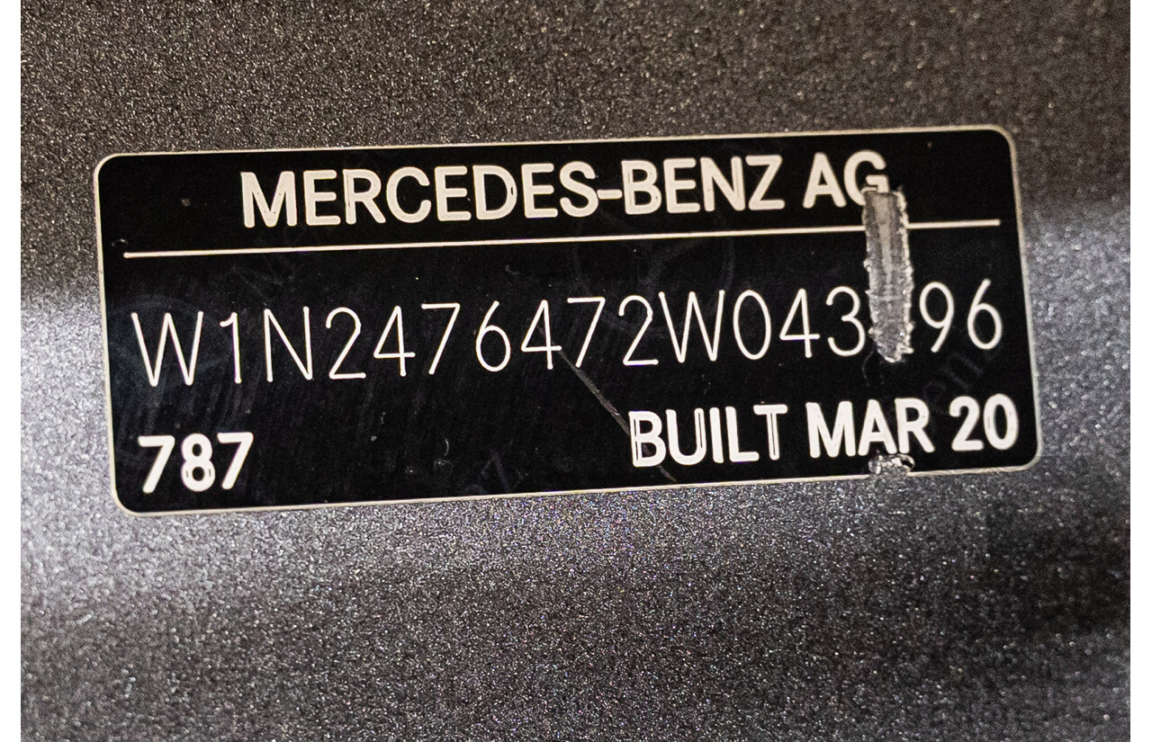 10/2020 Mercedes-Benz GLB 250 4Matic (AWD) X247 MY20.5 4D Wagon Mountain Grey Metallic Turbo 2.0L - 7-Seater