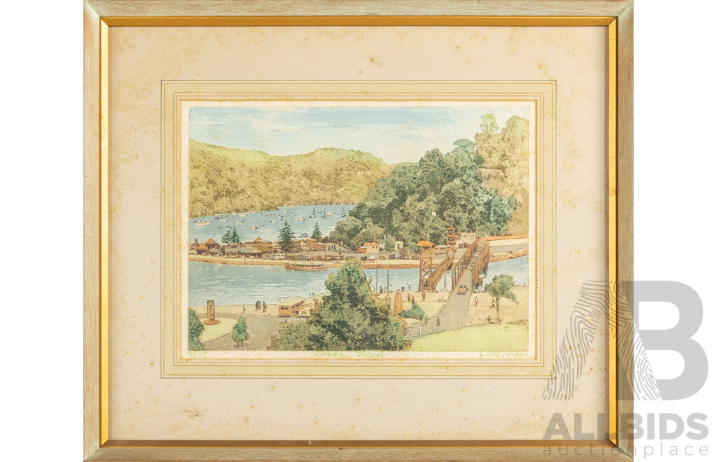 Frederick Halpern (20th Century, Austrian-Born Australian, 1909-?), Sydney & Bobbin Head, (c1950s), Wonderful Pair of Vintage Signed & Editioned Etching & Hand Coloured Aquatints, 44H x 52W cm (frames) (2)