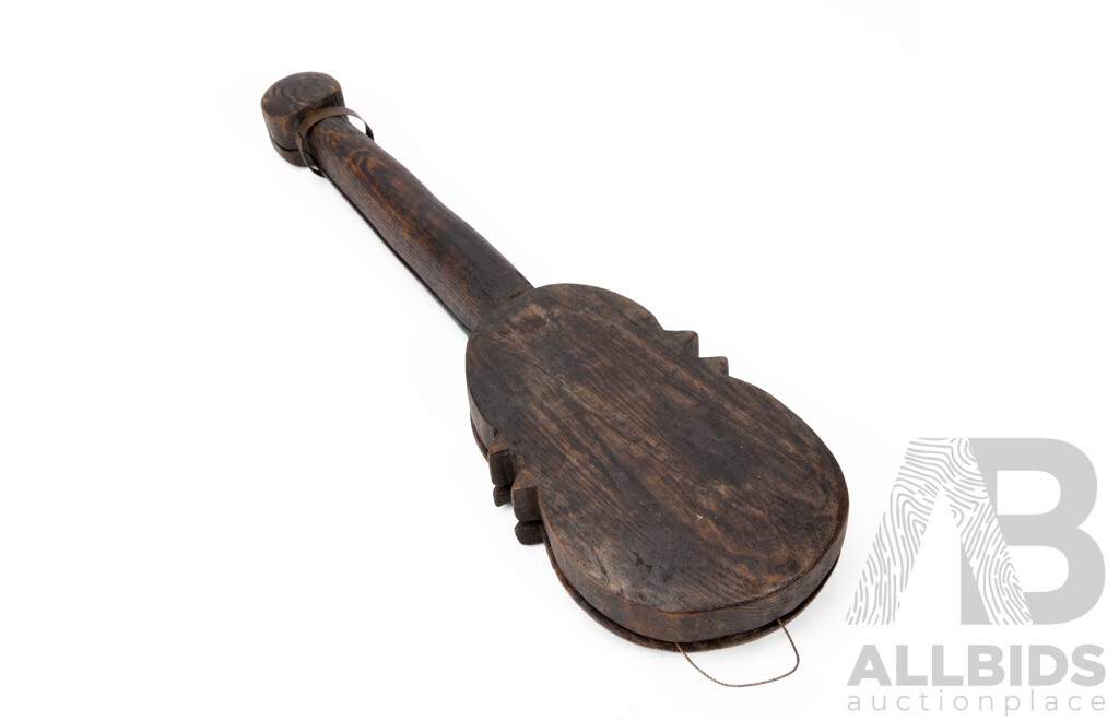 Wonderful Hand Carved Chinese Dotchin [Opium Scales], Antique Rosewood with Copper, Wood & String Scales Within, 37L cm