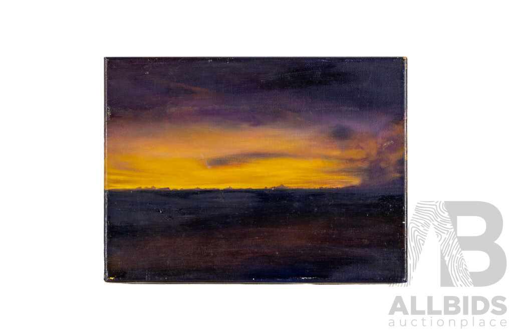 Artist Unknown (20th Century), The Space Between Days, Lovely Original Miniature Oil on Canvas, 23H x 30W cm