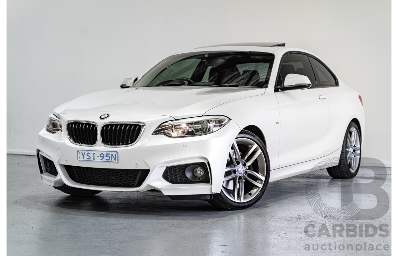7/2016 BMW 220d M Sport F22 MY16 2d Coupe Mineral White Metallic Turbo 2.0L
