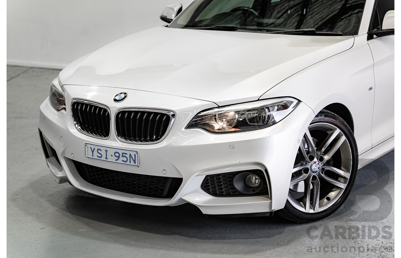 7/2016 BMW 220d M Sport F22 MY16 2d Coupe Mineral White Metallic Turbo 2.0L