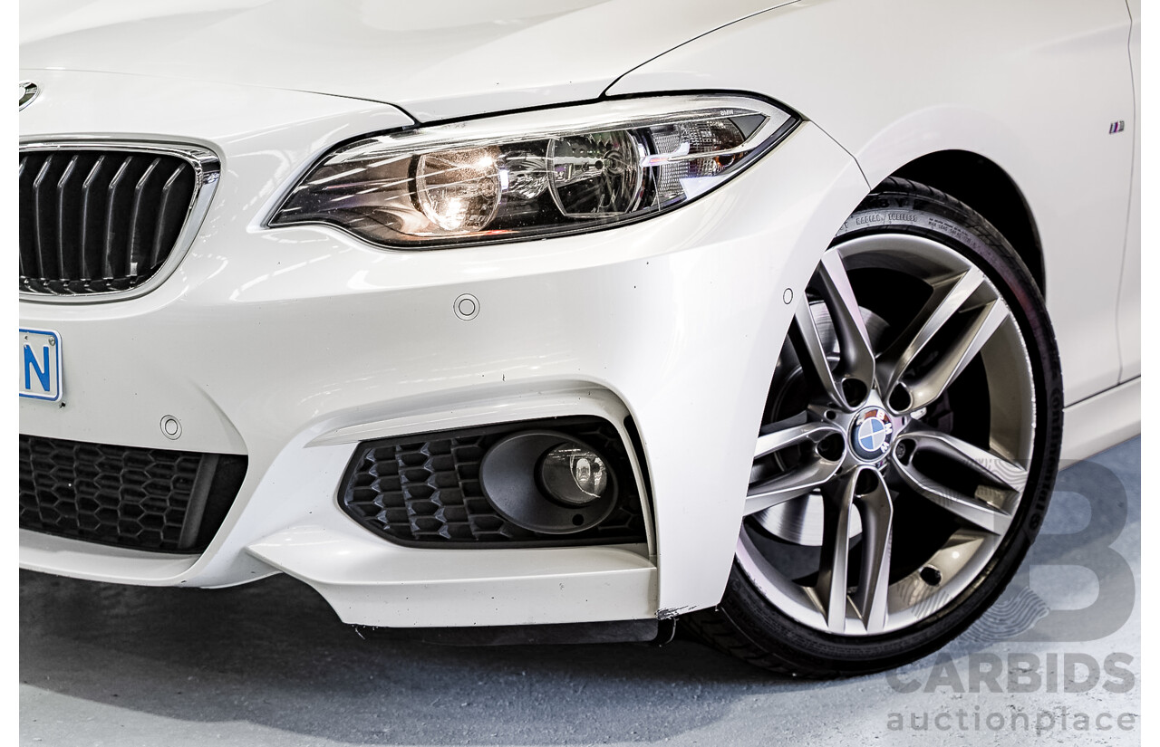 7/2016 BMW 220d M Sport F22 MY16 2d Coupe Mineral White Metallic Turbo 2.0L