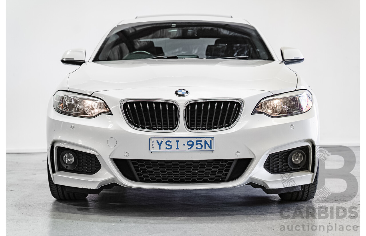 7/2016 BMW 220d M Sport F22 MY16 2d Coupe Mineral White Metallic Turbo 2.0L