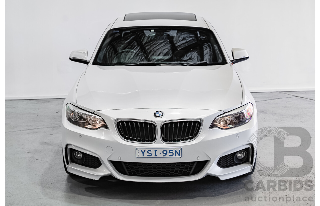 7/2016 BMW 220d M Sport F22 MY16 2d Coupe Mineral White Metallic Turbo 2.0L