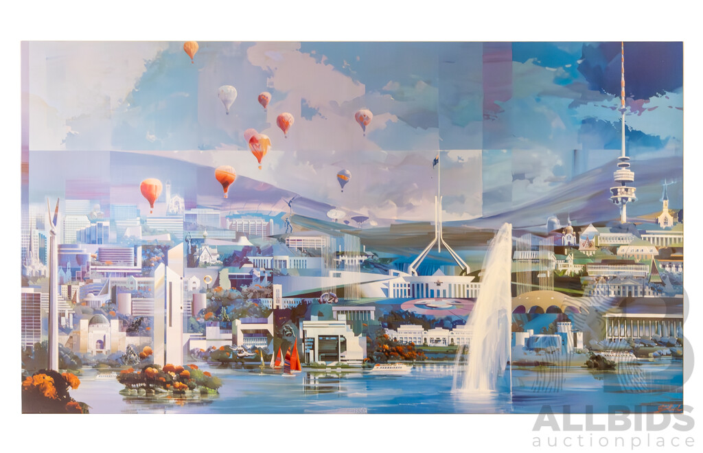 Charles Billich (20th Century, Croatian-Born Australian, 1934-), Canberra Cantata (2003), Original Signed Mixed Media on Canvas, W:244 X H:137cm