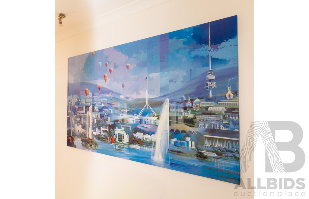Charles Billich (20th Century, Croatian-Born Australian, 1934-), Canberra Cantata (2003), Original Signed Mixed Media on Canvas, W:244 X H:137cm