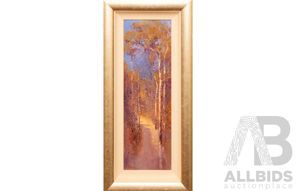 John Bredl (20th Century, Australian), Afternoon Light (2003), Original Oil on Canvas Board, 78H x 37W cm (frame)