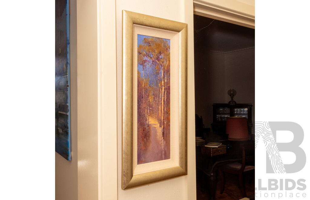 John Bredl (20th Century, Australian), Afternoon Light (2003), Original Oil on Canvas Board, 78H x 37W cm (frame)