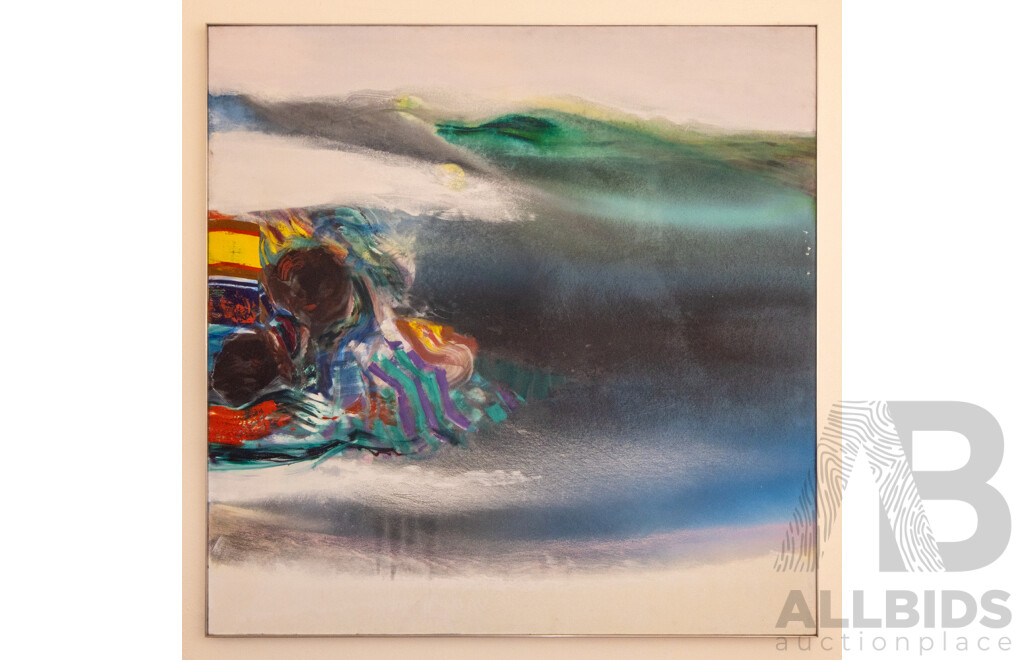 Thomas Gleghorn (20th Century, English-Born Australian, 1925-2026), Lake George Lovers (1968), Impressive Original Synthetic Resins on Canvas, W:153 X H:153cm (frame)