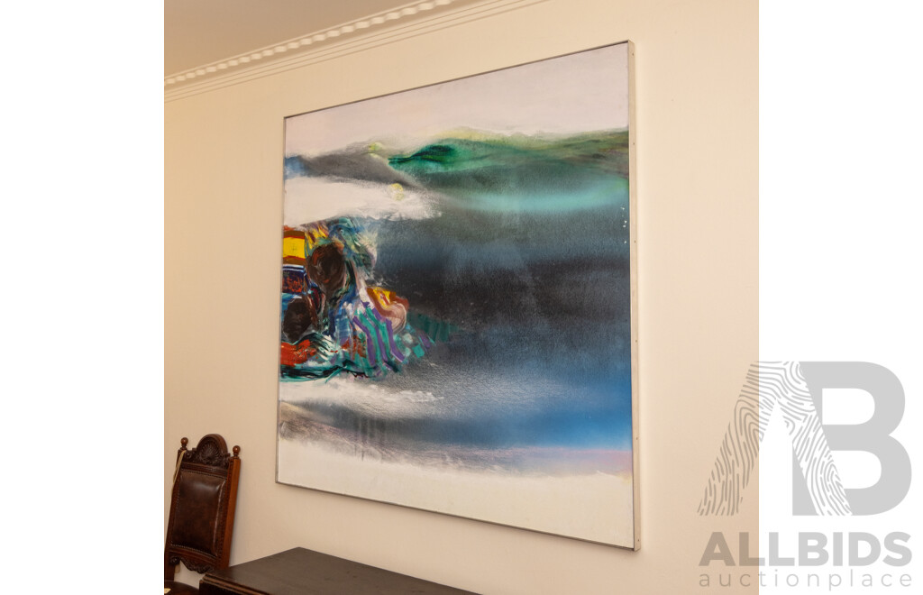 Thomas Gleghorn (20th Century, English-Born Australian, 1925-2026), Lake George Lovers (1968), Impressive Original Synthetic Resins on Canvas, W:153 X H:153cm (frame)