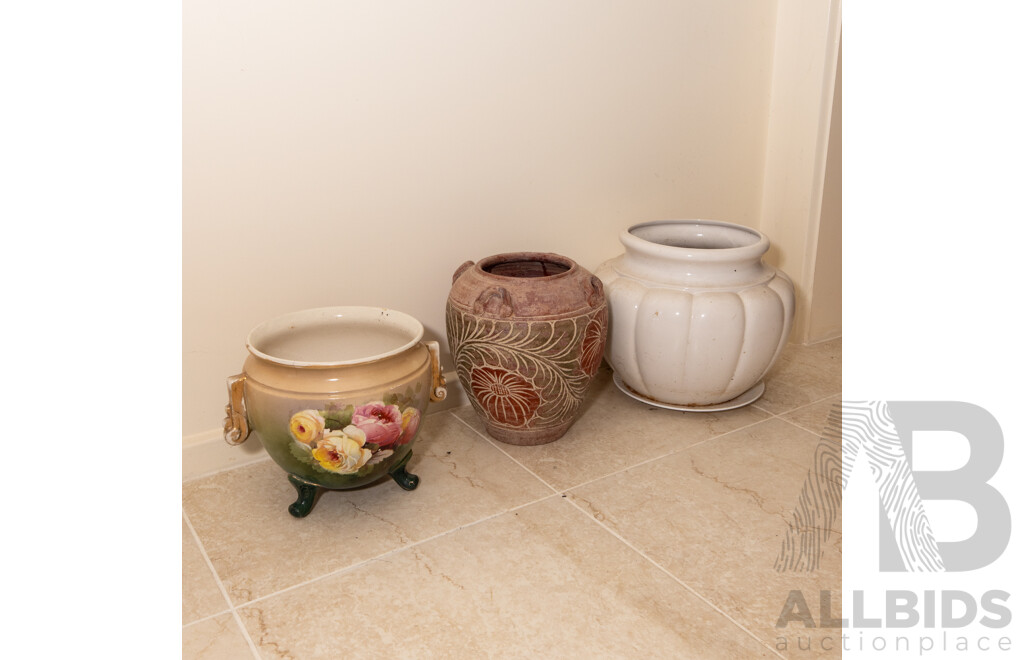 Collection of Three Ceramic Jardinieres