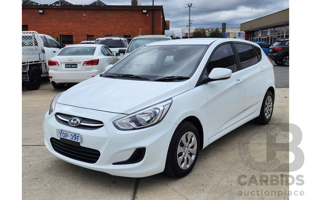 11/2017 Hyundai Accent Active RB4 MY17 5d Hatchback White 1.4L