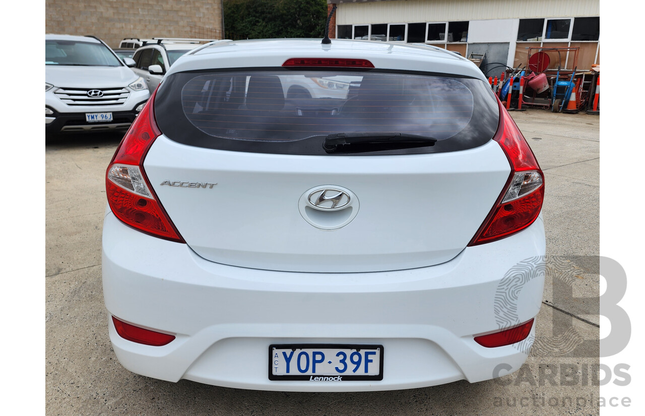 11/2017 Hyundai Accent Active RB4 MY17 5d Hatchback White 1.4L