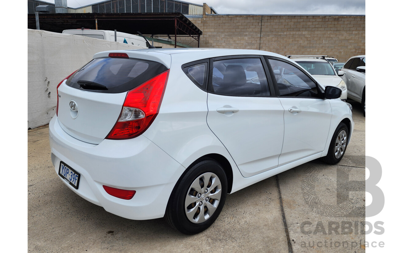 11/2017 Hyundai Accent Active RB4 MY17 5d Hatchback White 1.4L