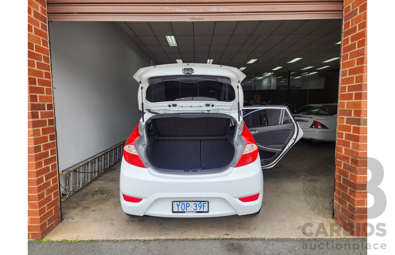 11/2017 Hyundai Accent Active RB4 MY17 5d Hatchback White 1.4L