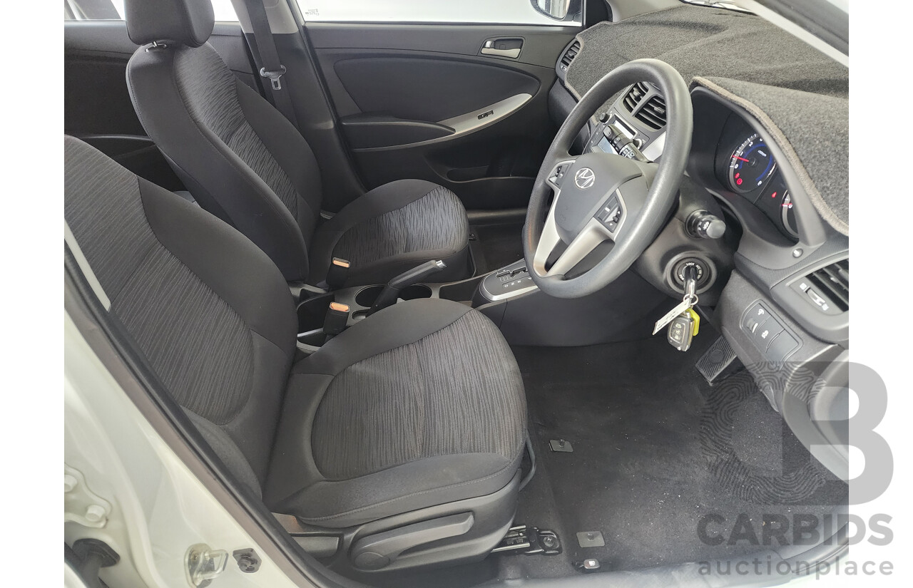 11/2017 Hyundai Accent Active RB4 MY17 5d Hatchback White 1.4L