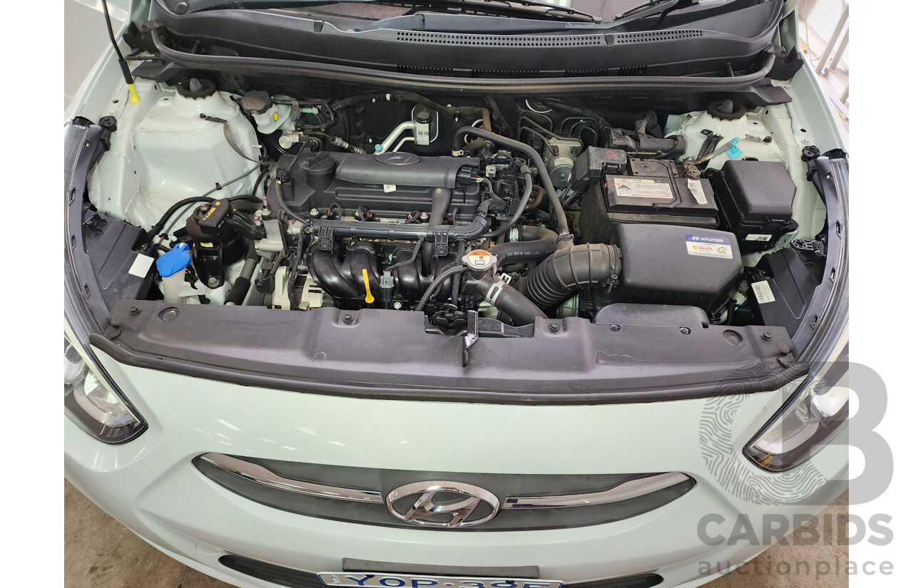 11/2017 Hyundai Accent Active RB4 MY17 5d Hatchback White 1.4L