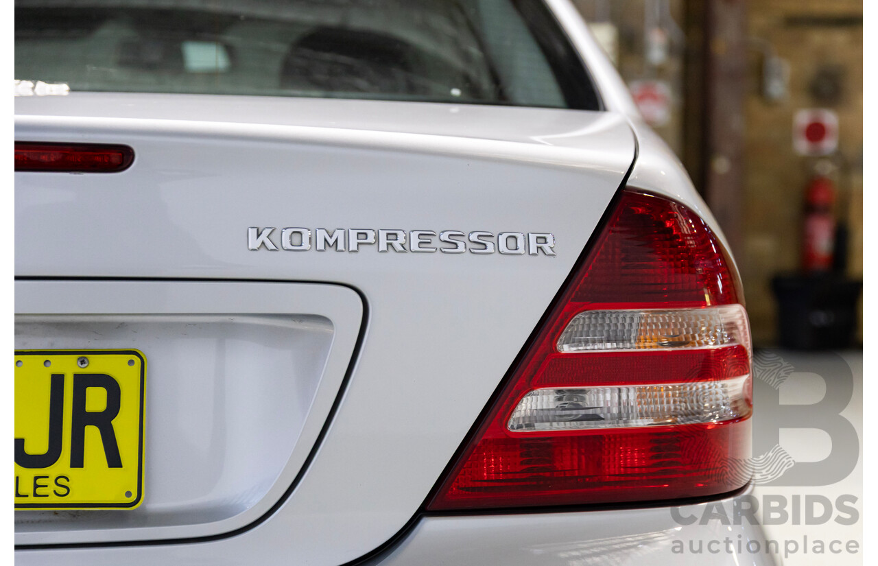 05/2005 Mercedes-Benz C180 Kompressor Classic W203 UPGRADE 4d Sedan Silver Supercharged 1.8L