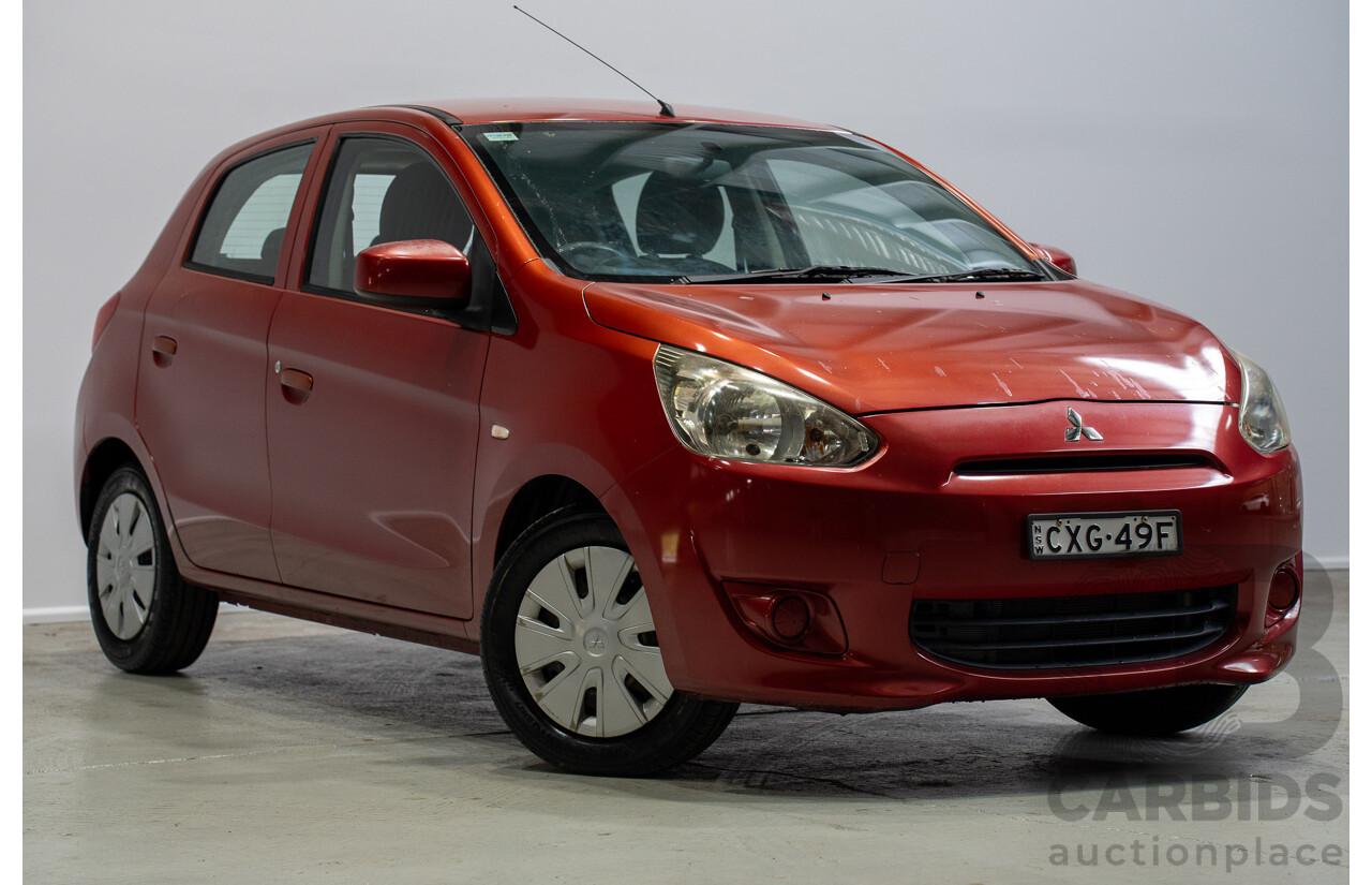 02/2014 Mitsubishi Mirage ES LA 5d Hatchback Maroon 1.2L
