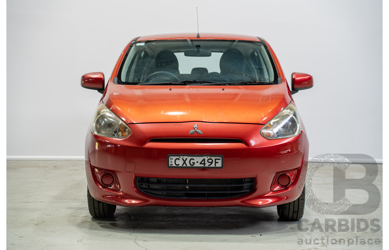 02/2014 Mitsubishi Mirage ES LA 5d Hatchback Maroon 1.2L