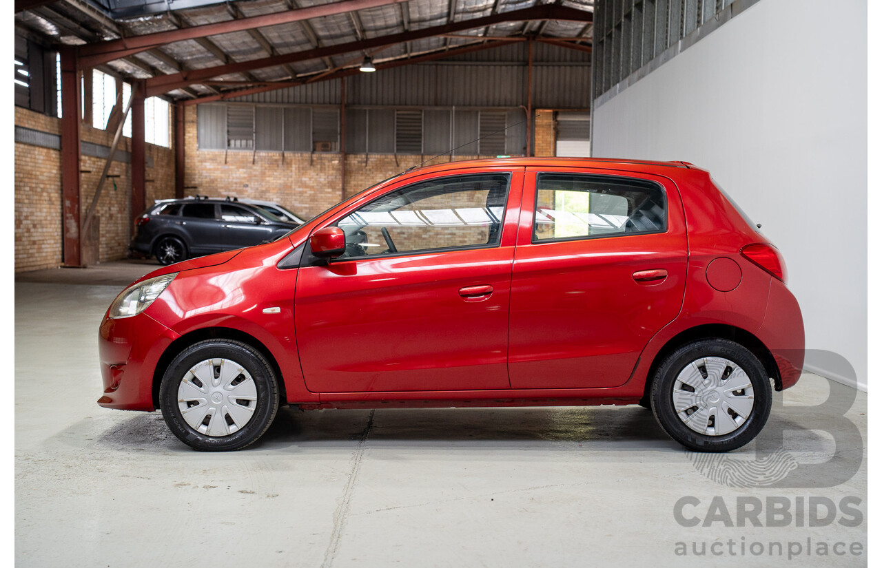 02/2014 Mitsubishi Mirage ES LA 5d Hatchback Maroon 1.2L