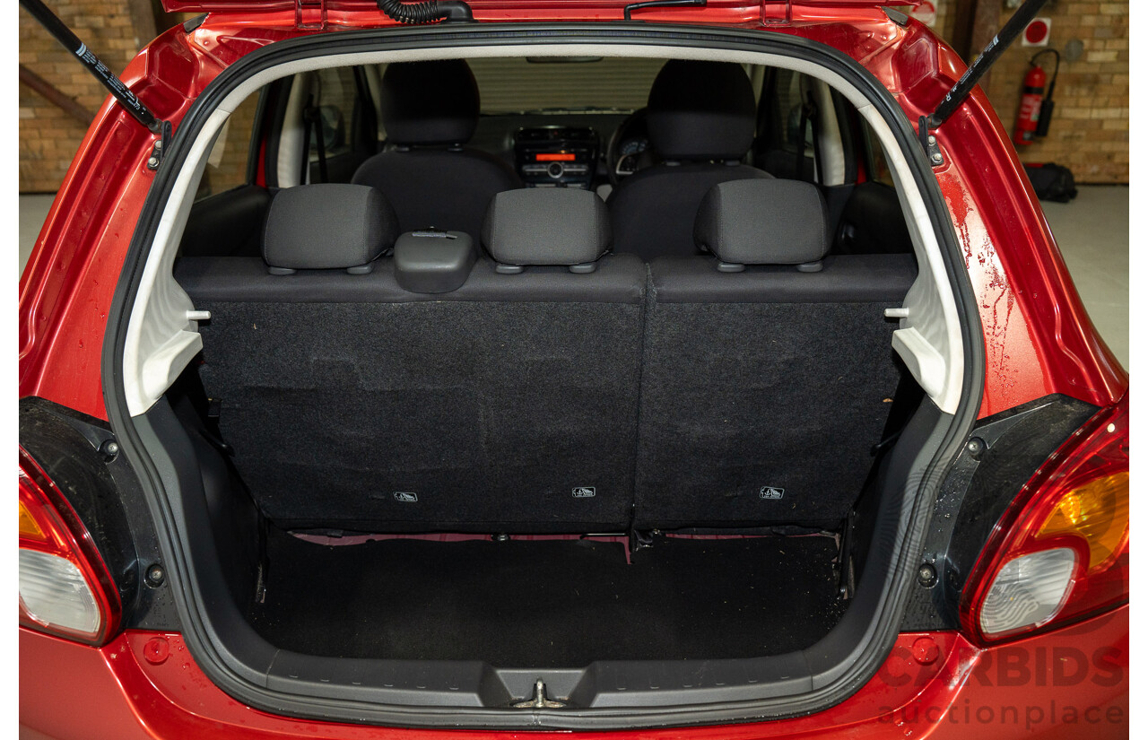 02/2014 Mitsubishi Mirage ES LA 5d Hatchback Maroon 1.2L