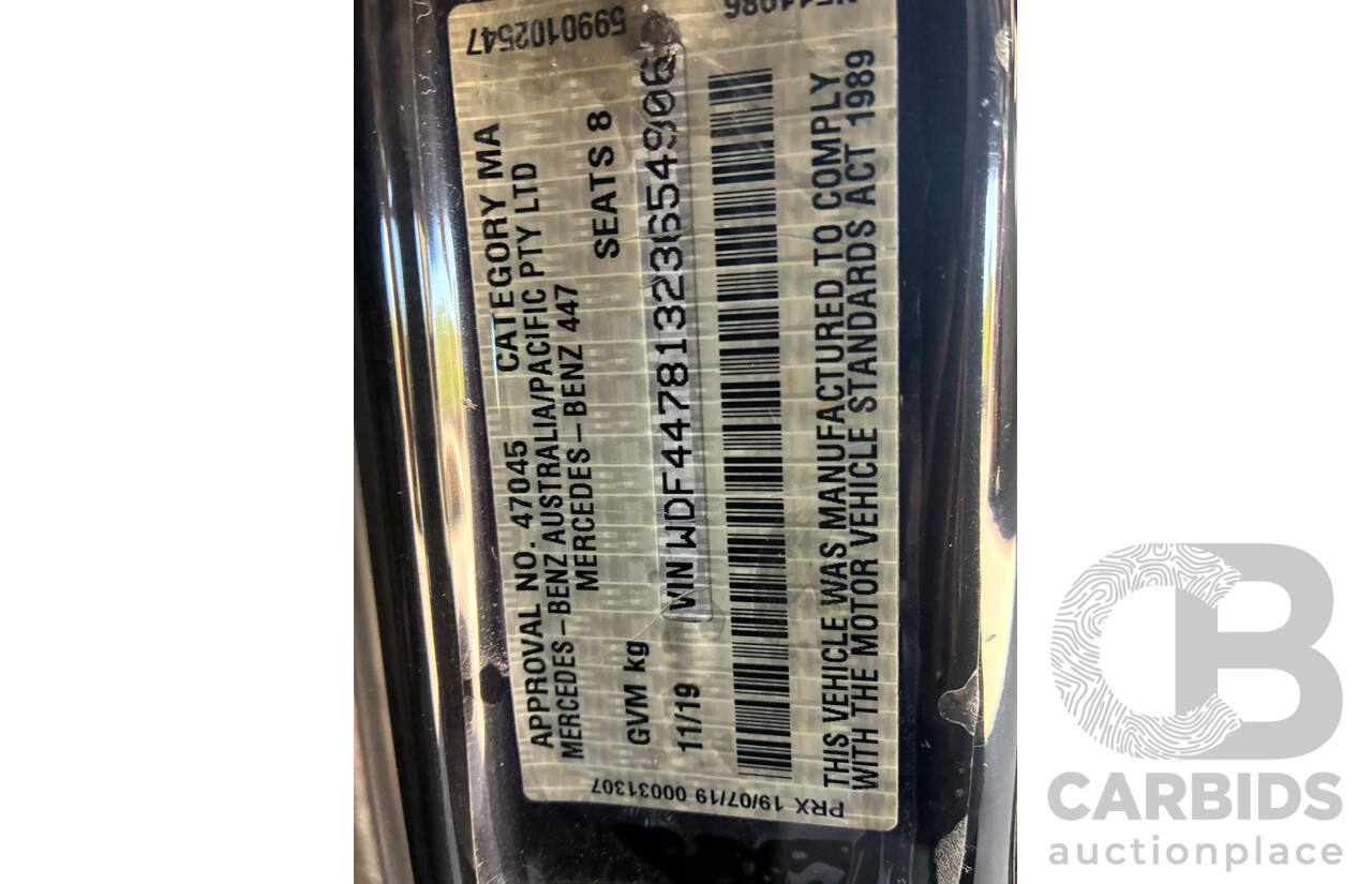 11/2019 Mercedes-Benz V 250d MWB 447 MY20 5d Wagon Black Twin-turbo Diesel 2.1L
