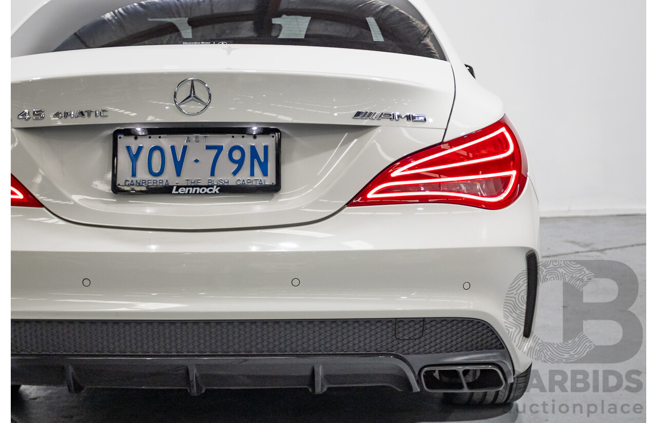 7/2015 Mercedes-Benz CLA 45 AMG (AWD) 117 MY15 4d Coupe Cirrus White Turbo 2.0L