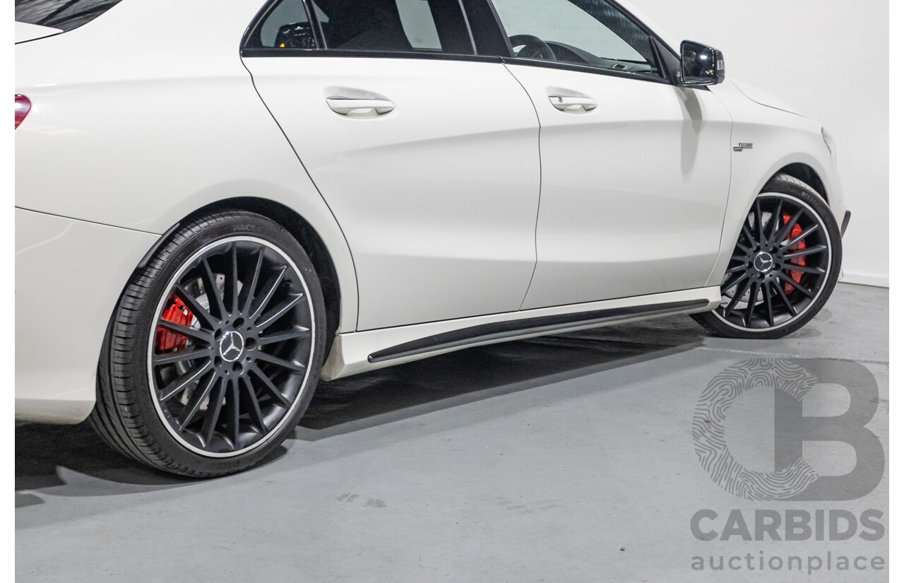 7/2015 Mercedes-Benz CLA 45 AMG (AWD) 117 MY15 4d Coupe Cirrus White Turbo 2.0L