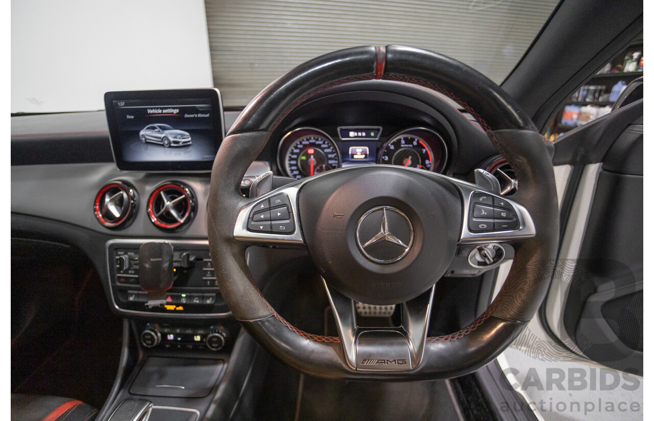 7/2015 Mercedes-Benz CLA 45 AMG (AWD) 117 MY15 4d Coupe Cirrus White Turbo 2.0L