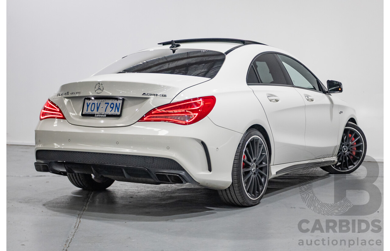 7/2015 Mercedes-Benz CLA 45 AMG (AWD) 117 MY15 4d Coupe Cirrus White Turbo 2.0L
