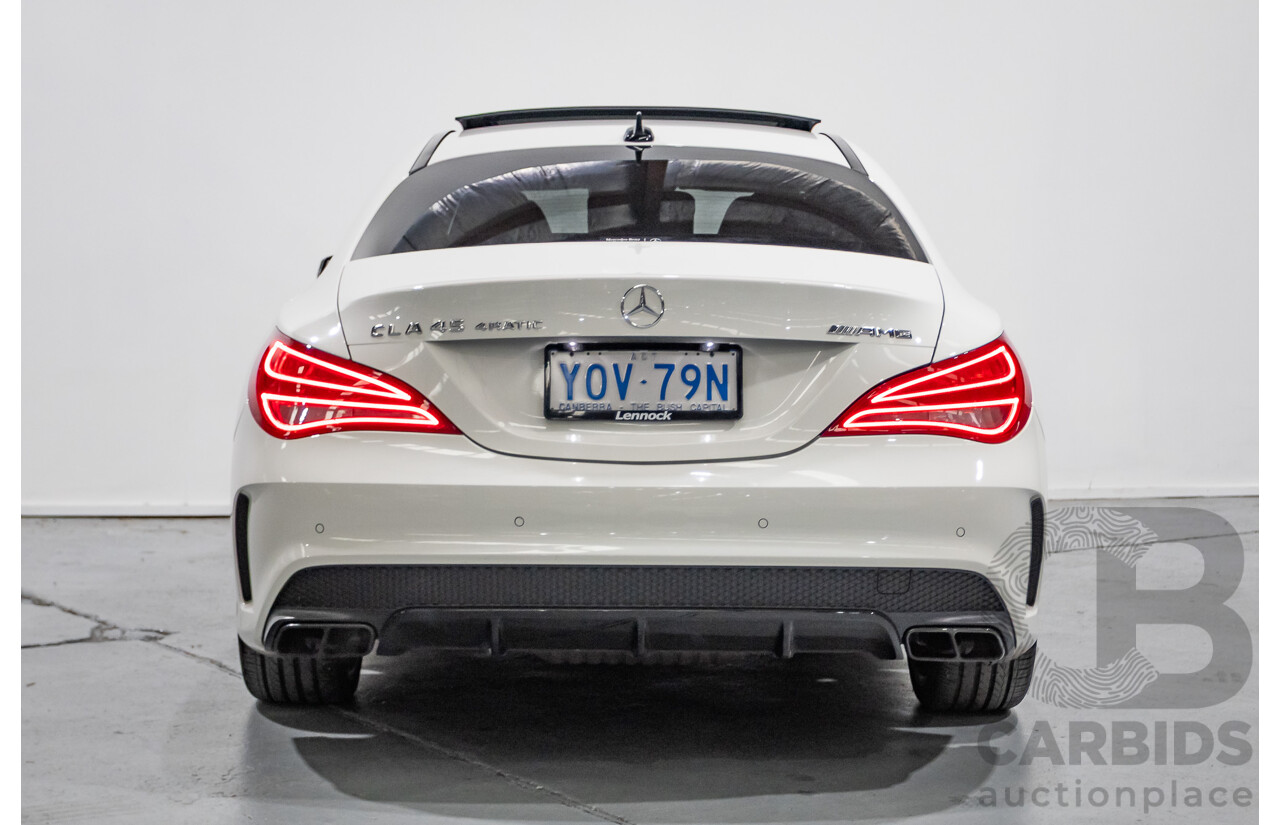 7/2015 Mercedes-Benz CLA 45 AMG (AWD) 117 MY15 4d Coupe Cirrus White Turbo 2.0L