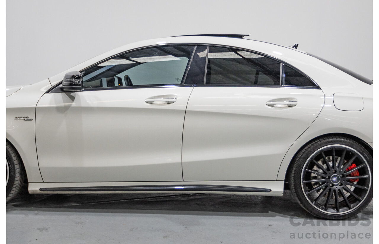 7/2015 Mercedes-Benz CLA 45 AMG (AWD) 117 MY15 4d Coupe Cirrus White Turbo 2.0L